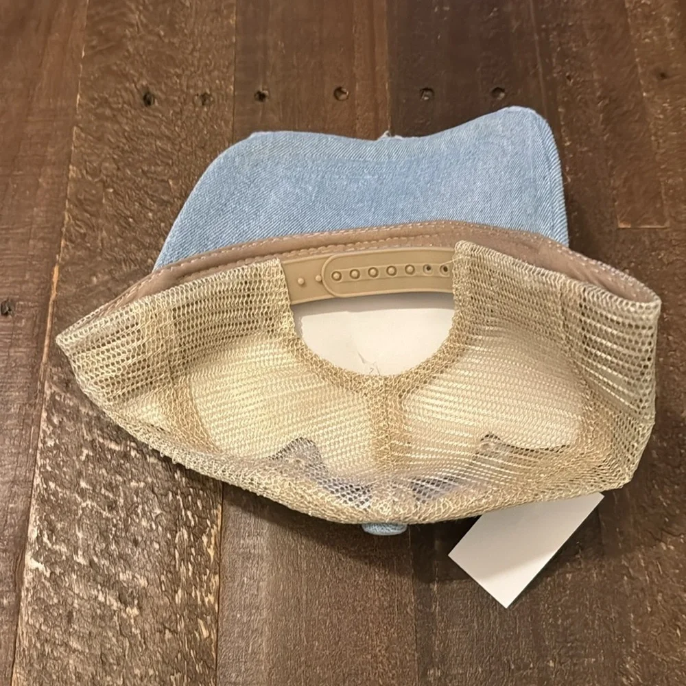 Smiley Denim Mesh Ball Cap‎